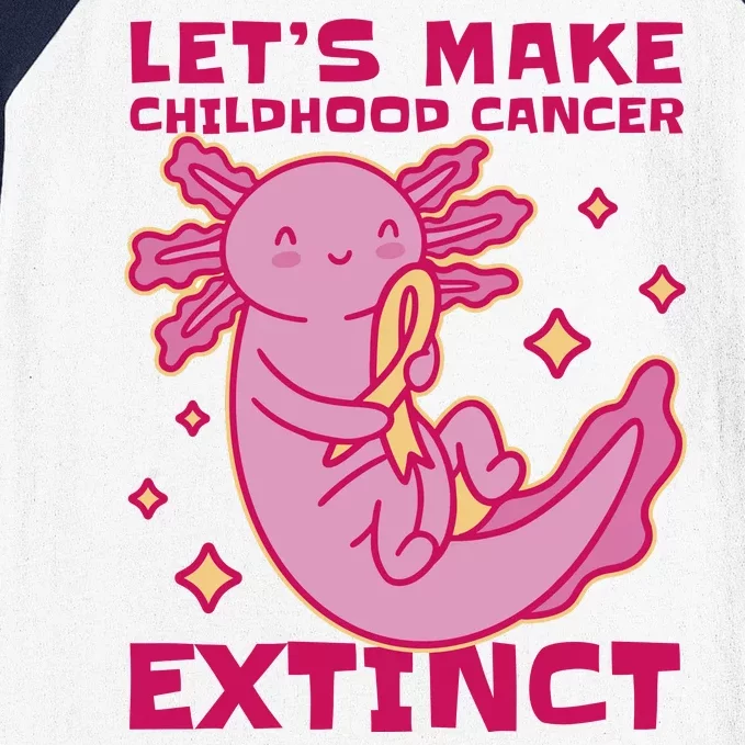 Childhood Cancer Awareness Axolotl Baseball Sleeve Shirt