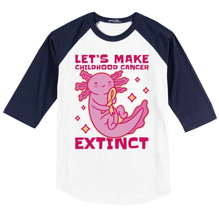 Childhood Cancer Awareness Axolotl Baseball Sleeve Shirt