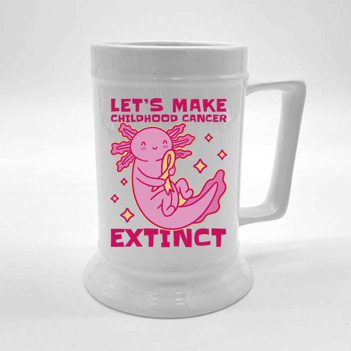 Childhood Cancer Awareness Axolotl Front & Back Beer Stein