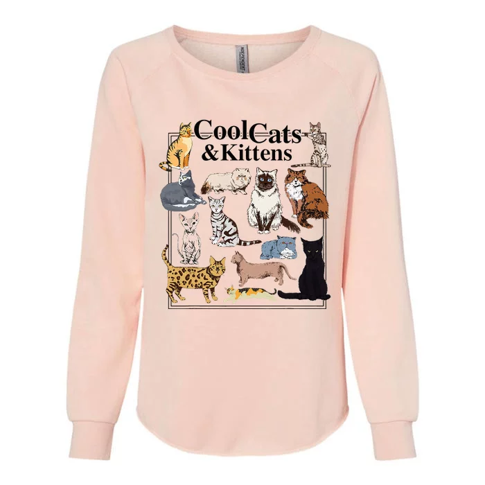 Cools Cat And Kitten Cat Types Funny Womens California Wash Sweatshirt