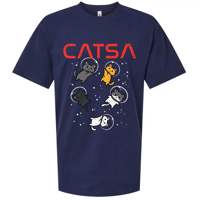 Catsa Cat Astronauts Kitten Space Sueded Cloud Jersey T-Shirt