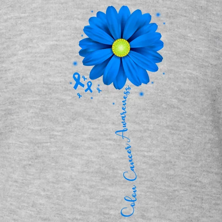 Colon Cancer Awareness Ribbon Daisy Toddler Sweatshirt