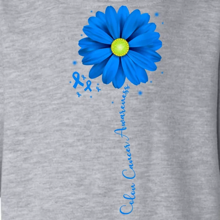 Colon Cancer Awareness Ribbon Daisy Toddler Hoodie