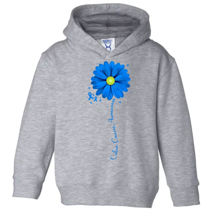 Colon Cancer Awareness Ribbon Daisy Toddler Hoodie