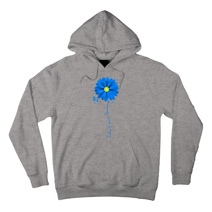 Colon Cancer Awareness Ribbon Daisy Tall Hoodie