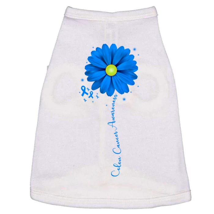 Colon Cancer Awareness Ribbon Daisy Doggie Tank