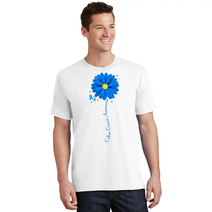 Colon Cancer Awareness Ribbon Daisy T-Shirt