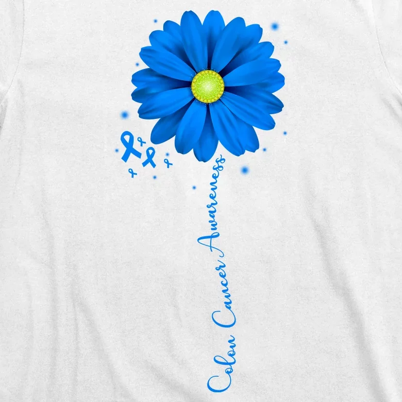 Colon Cancer Awareness Ribbon Daisy T-Shirt