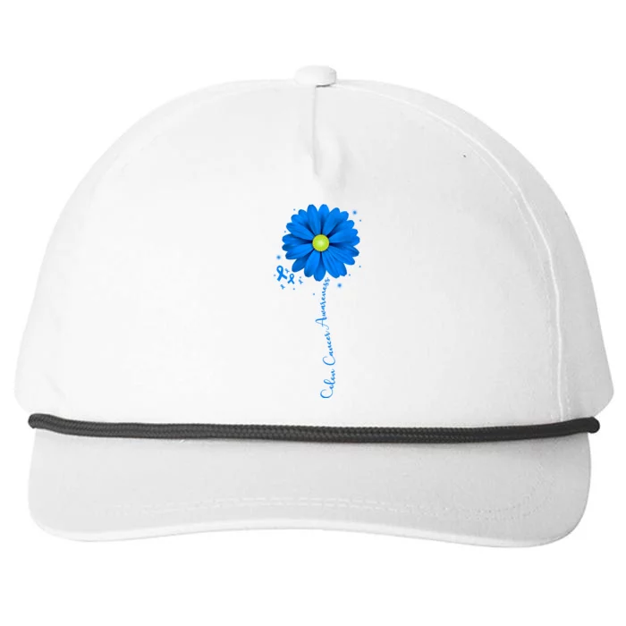 Colon Cancer Awareness Ribbon Daisy Snapback Five-Panel Rope Hat