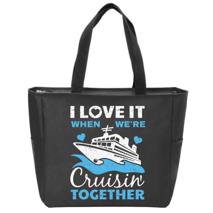 Cool Cruise Art Wo Cruise Ship Couple Family Vacation Zip Tote Bag