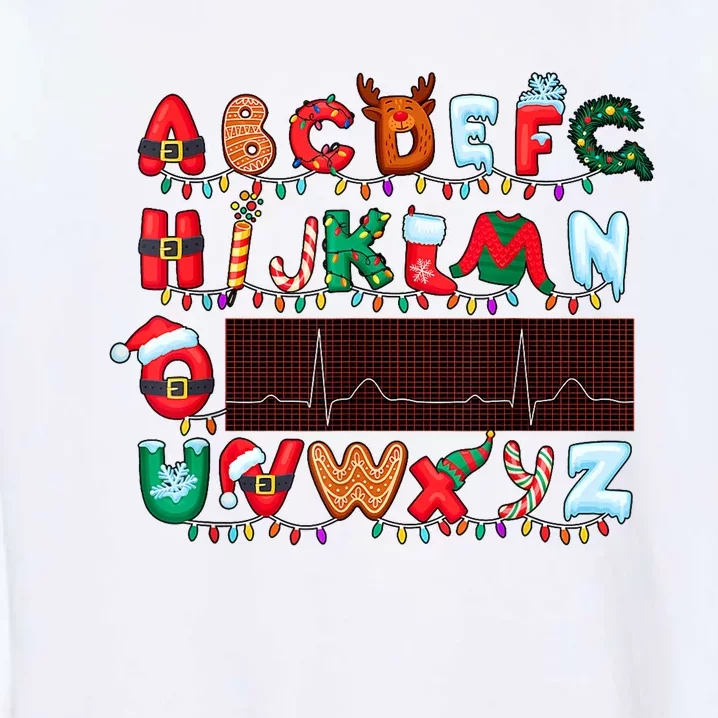 Christmas Cardiology Alphabet Holiday Hospital Crew Garment-Dyed Sweatshirt