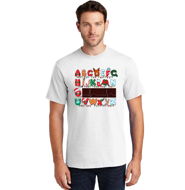 Christmas Cardiology Alphabet Holiday Hospital Crew Tall T-Shirt