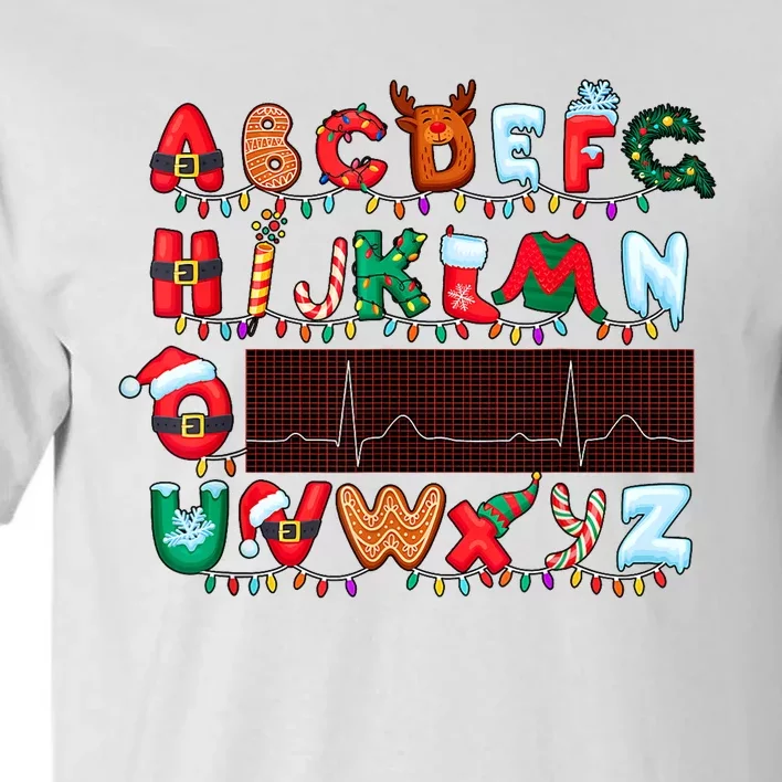 Christmas Cardiology Alphabet Holiday Hospital Crew Tall T-Shirt