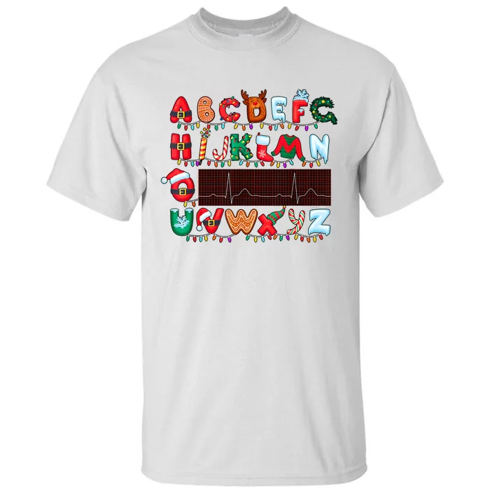 Christmas Cardiology Alphabet Holiday Hospital Crew Tall T-Shirt