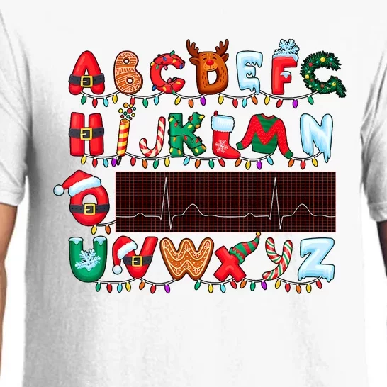 Christmas Cardiology Alphabet Holiday Hospital Crew Pajama Set