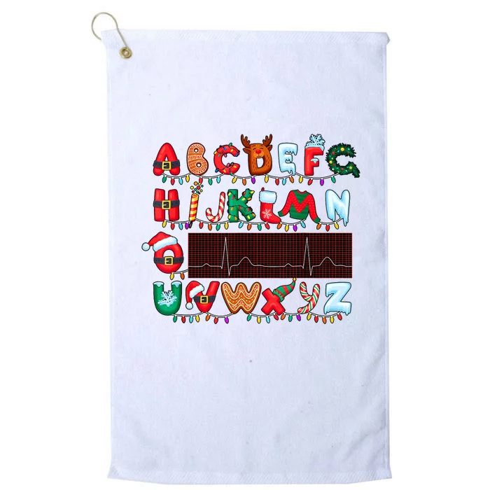 Christmas Cardiology Alphabet Holiday Hospital Crew Platinum Collection Golf Towel