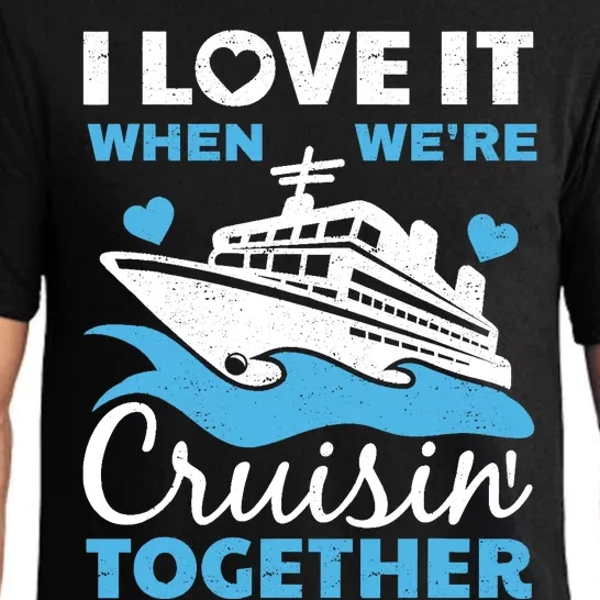 Cool Cruise Art Cruise Ship Couple Family Vacation Pajama Set