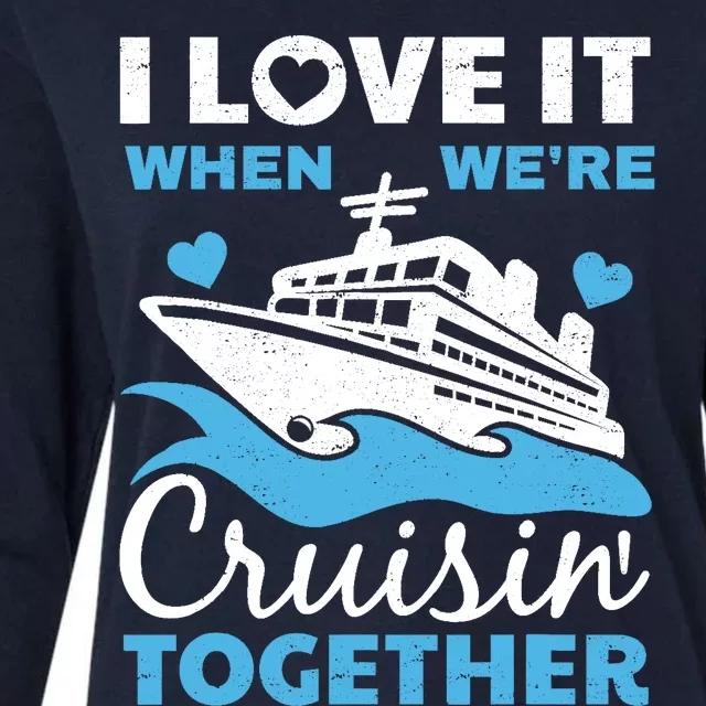 Cool Cruise Art Cruise Ship Couple Family Vacation Womens Cotton Relaxed Long Sleeve T-Shirt