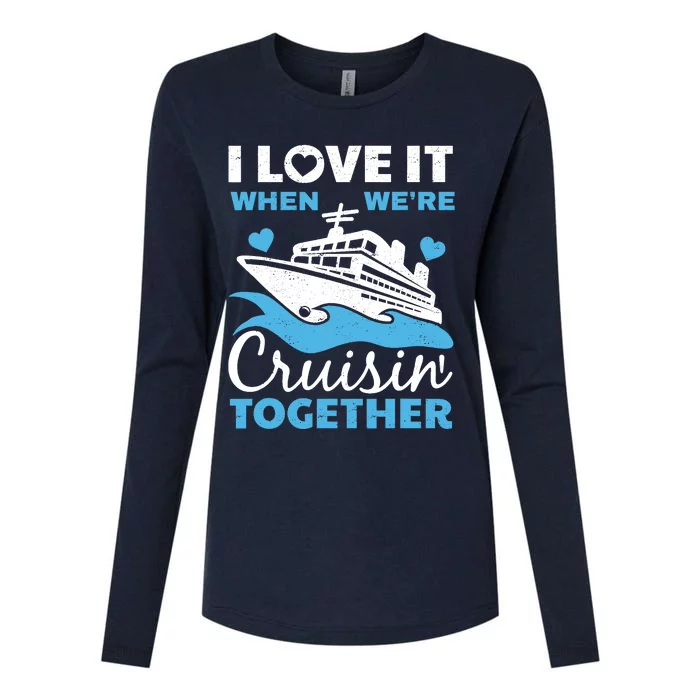 Cool Cruise Art Cruise Ship Couple Family Vacation Womens Cotton Relaxed Long Sleeve T-Shirt