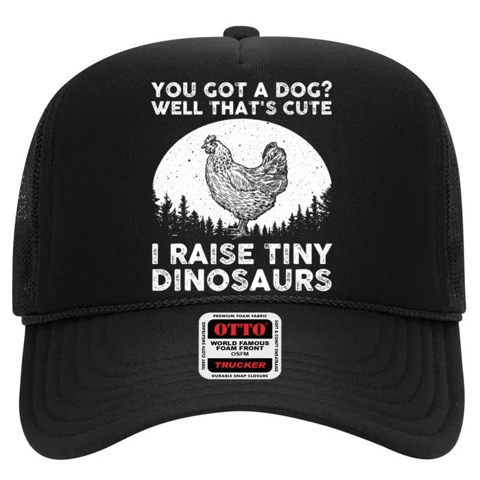 Cool Chicken Art Funny Chicken Farmers High Crown Mesh Trucker Hat