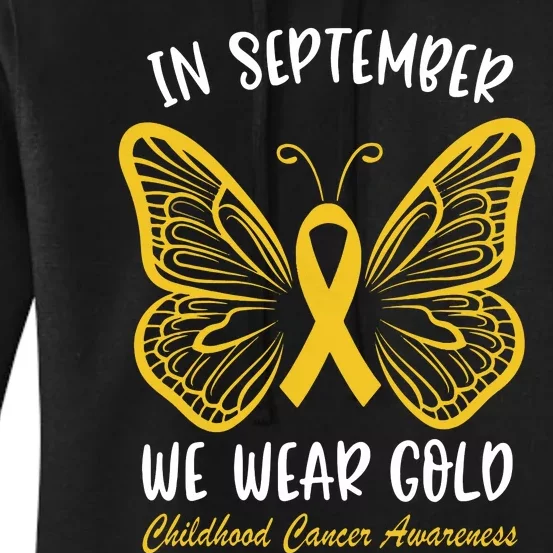 Childhood Cancer Awareness In September We Wear Gold Cute Women's Pullover Hoodie