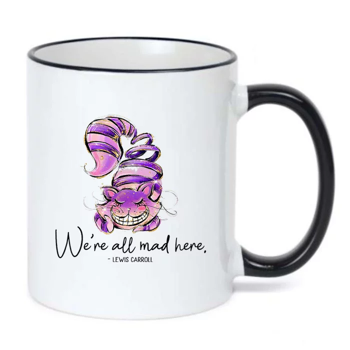 Chesire Cat Alice In Wonderland WeRe All Mad Here Black Color Changing Mug