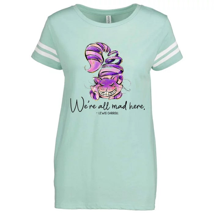 Chesire Cat Alice In Wonderland WeRe All Mad Here Enza Ladies Jersey Football T-Shirt