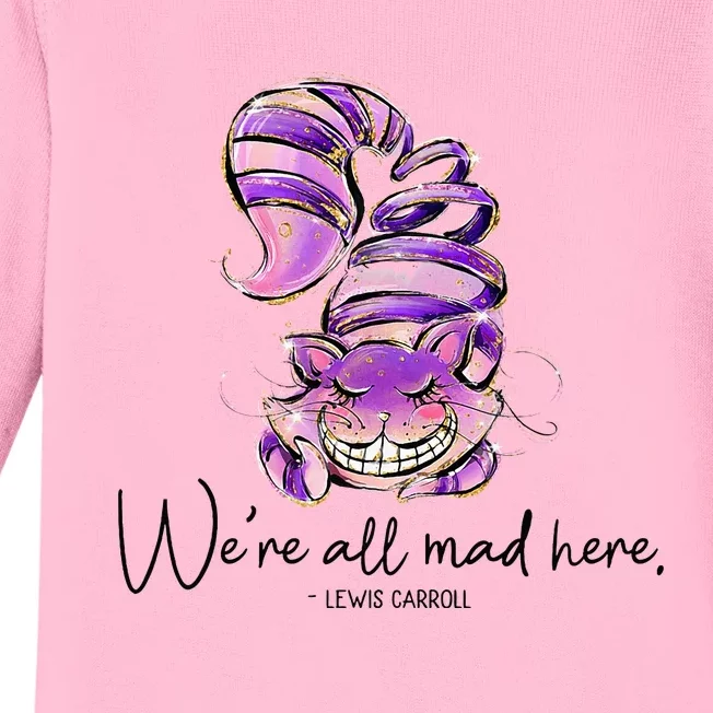 Chesire Cat Alice In Wonderland WeRe All Mad Here Baby Long Sleeve Bodysuit