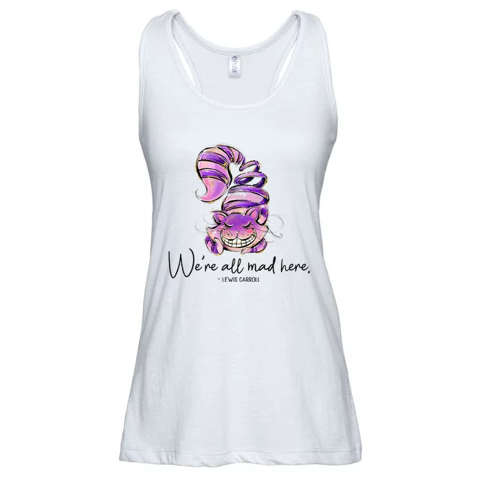 Chesire Cat Alice In Wonderland WeRe All Mad Here Ladies Essential Flowy Tank