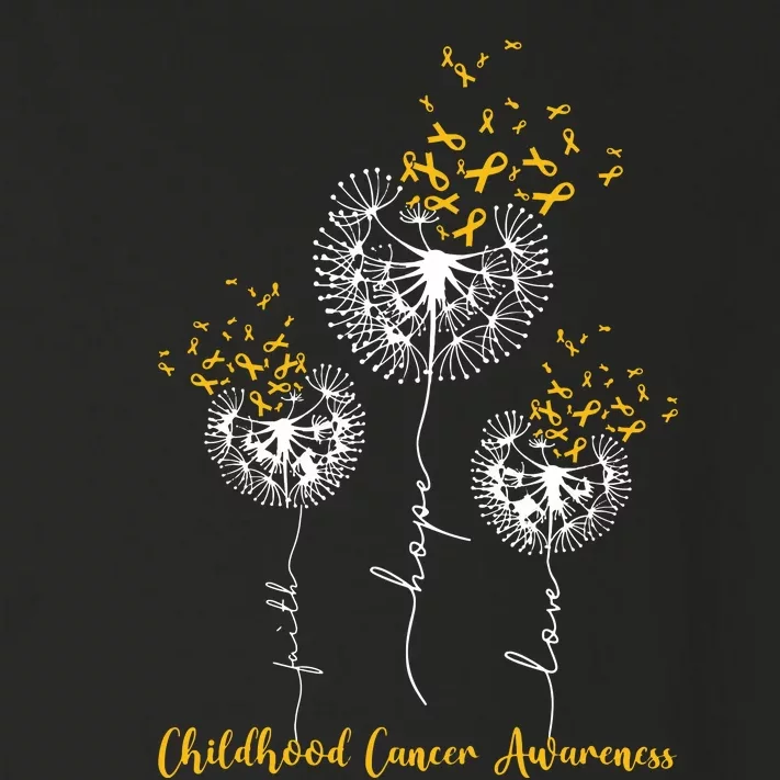 Childhood Cancer Awareness Faith Hope Love Dandelion Toddler Long Sleeve Shirt