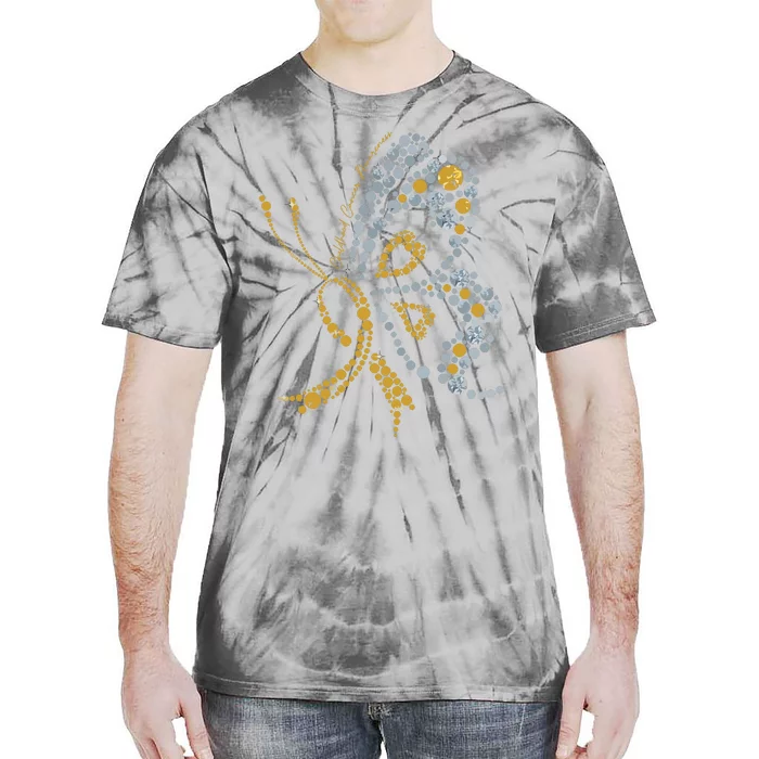 Childhood Cancer Awareness Gold Butterfly Warrior Supporter Tie-Dye T-Shirt