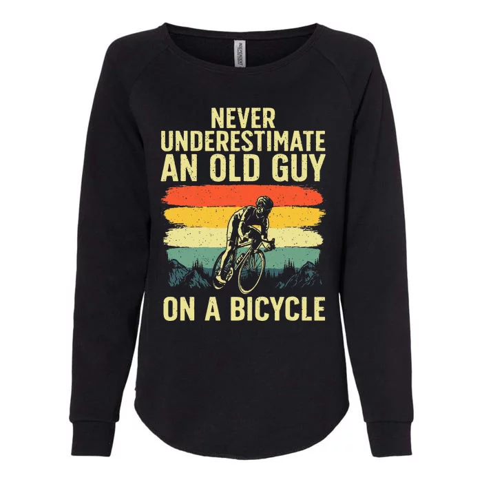 Cool Cycling Art For Grandpa Bicycle Riding Womens California Wash Sweatshirt