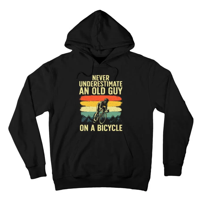 Cool Cycling Art For Grandpa Bicycle Riding Tall Hoodie