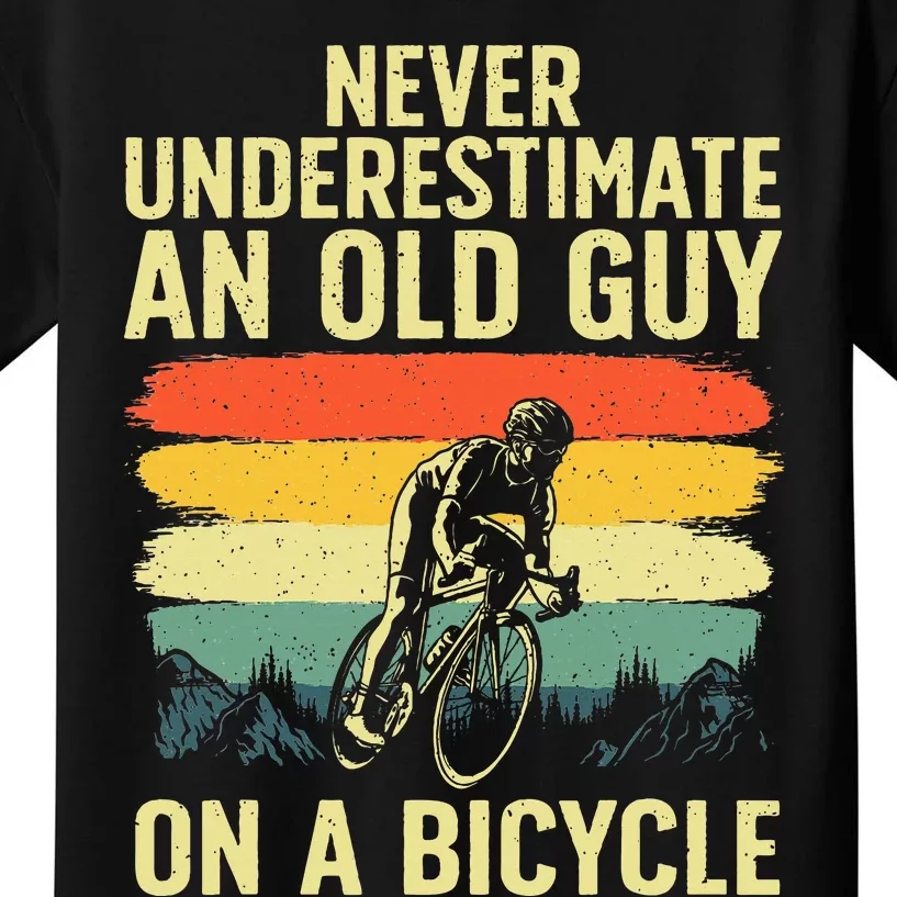 Cool Cycling Art For Grandpa Bicycle Riding Kids T-Shirt