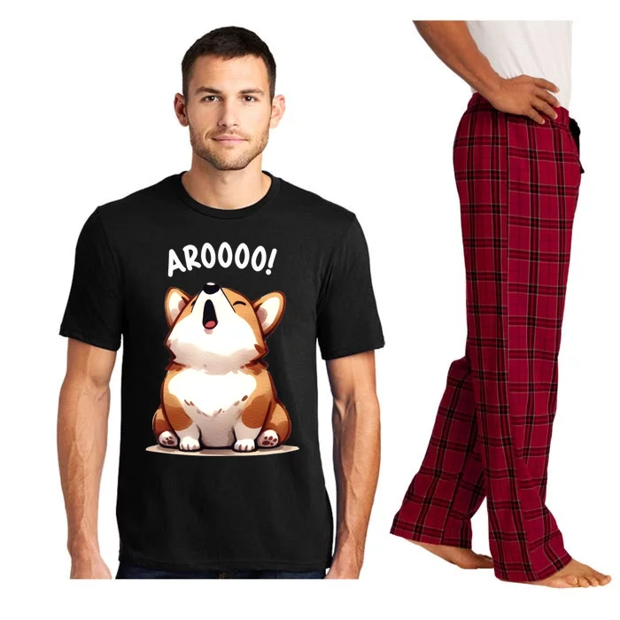 Cute Corgi Arooo Howl Puppy Lovers Dog Mom Gift Pajama Set