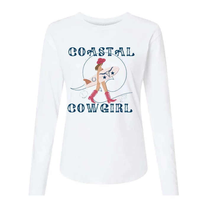 Coastal Cowgirl Aesthetic Cowgirl Surf Beach Cowgirls Outfit Womens Cotton Relaxed Long Sleeve T-Shirt