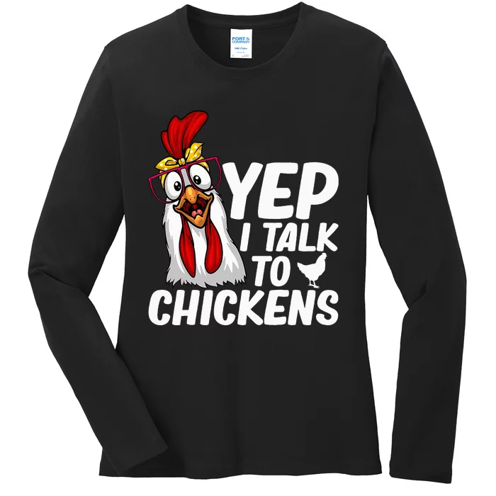 Cute Chicken Art Chicken Farmer Lovers Ladies Long Sleeve Shirt