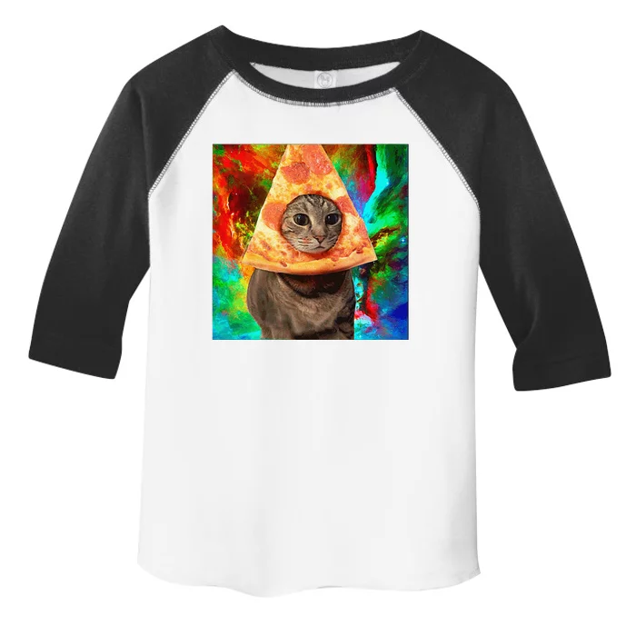 Colorful Cute Artsy Cat Kitten Pizza Funny Toddler Fine Jersey T-Shirt