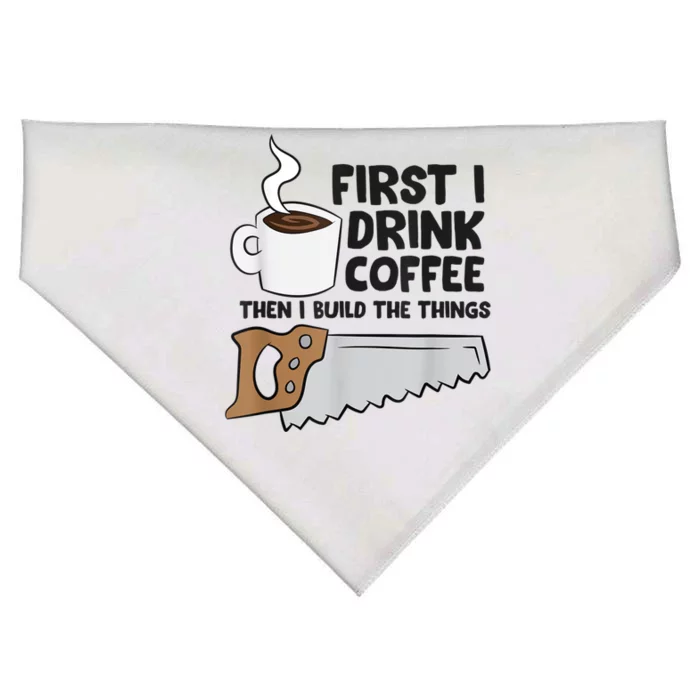 Carpenter Coffee And Woodworking Drinking Coffee Woodworker USA-Made Doggie Bandana