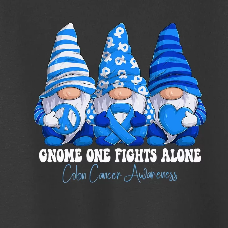 Colon Cancer Awareness Month Blue Ribbon Gnomies Support Toddler T-Shirt