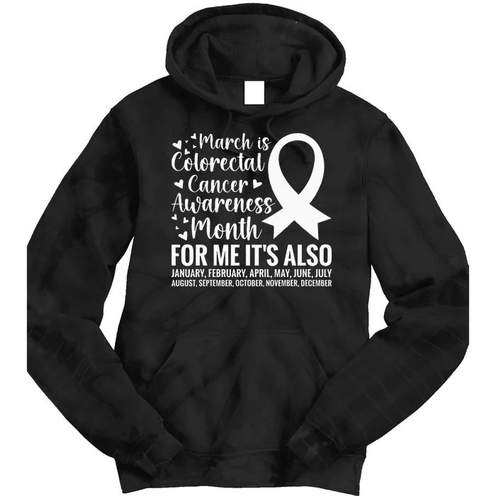 Colorectal Cancer Awareness Month Colon Cancer Survivor Tie Dye Hoodie