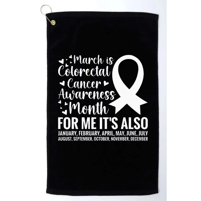 Colorectal Cancer Awareness Month Colon Cancer Survivor Platinum Collection Golf Towel