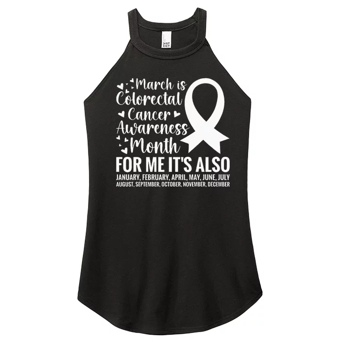 Colorectal Cancer Awareness Month Colon Cancer Survivor Women’s Perfect Tri Rocker Tank