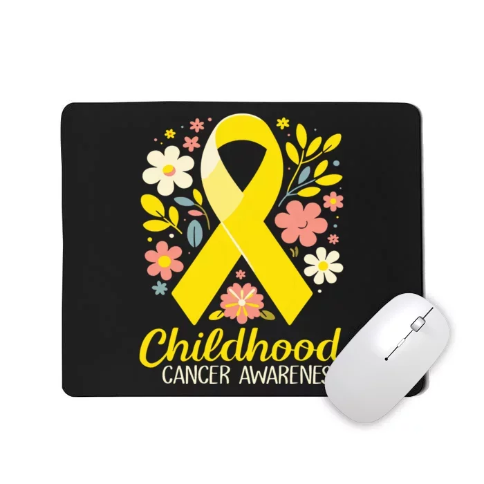 Childhood Cancer Awareness Gold Ribbon Floral Women Mousepad