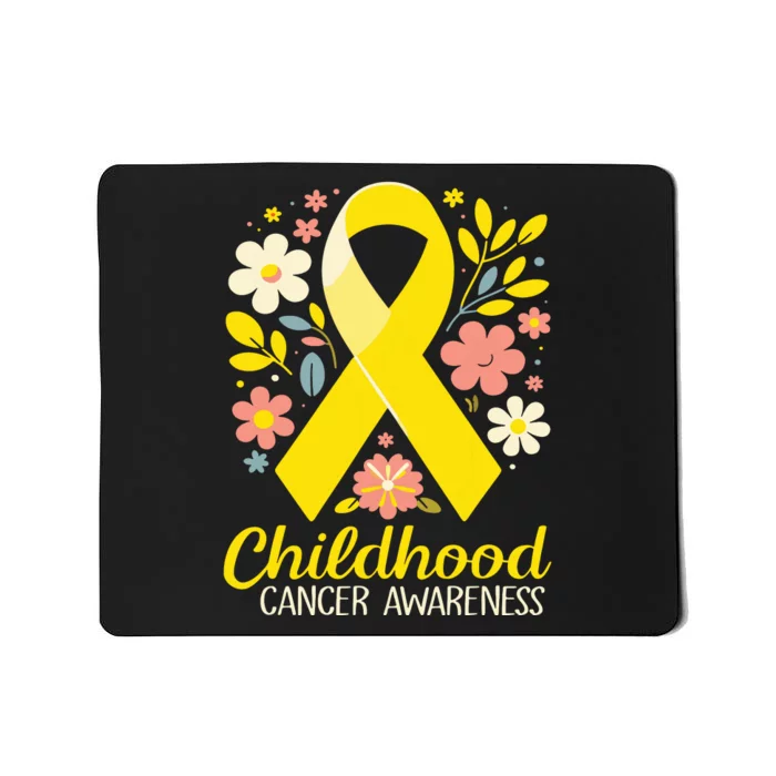 Childhood Cancer Awareness Gold Ribbon Floral Women Mousepad