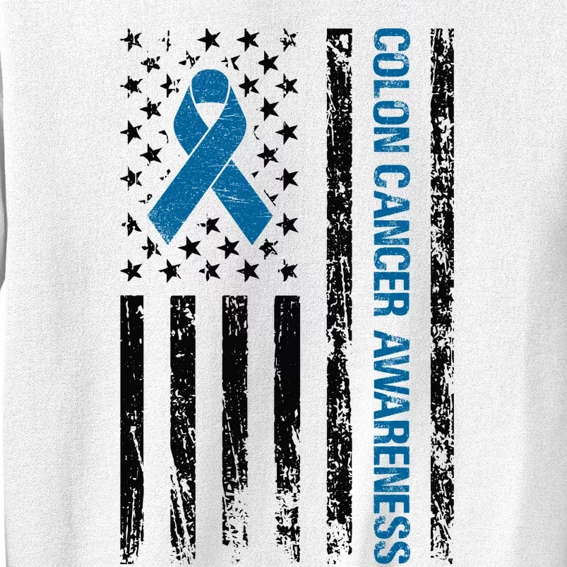 Colon Cancer Awareness Month Distressed Flag Sweatshirt