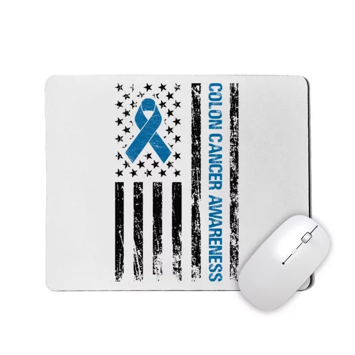 Colon Cancer Awareness Month Distressed Flag Mousepad