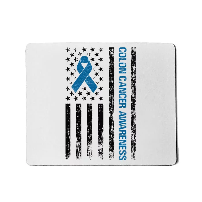 Colon Cancer Awareness Month Distressed Flag Mousepad