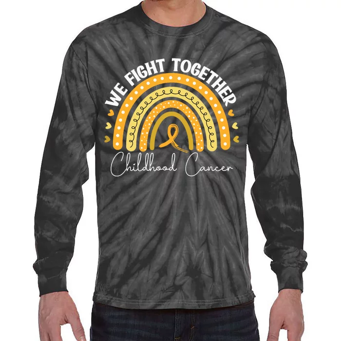 Childhood Cancer Awareness Gold Ribbon Tie-Dye Long Sleeve Shirt