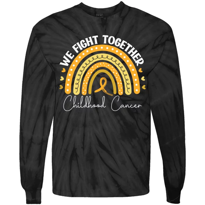 Childhood Cancer Awareness Gold Ribbon Tie-Dye Long Sleeve Shirt